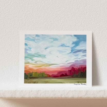 unframed art print of a summer sunset painting