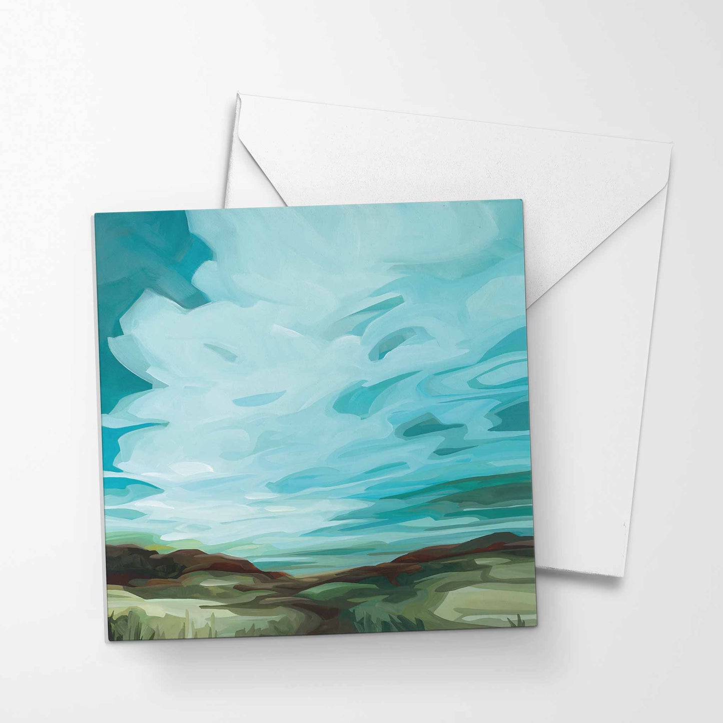 august landscape art greeting card