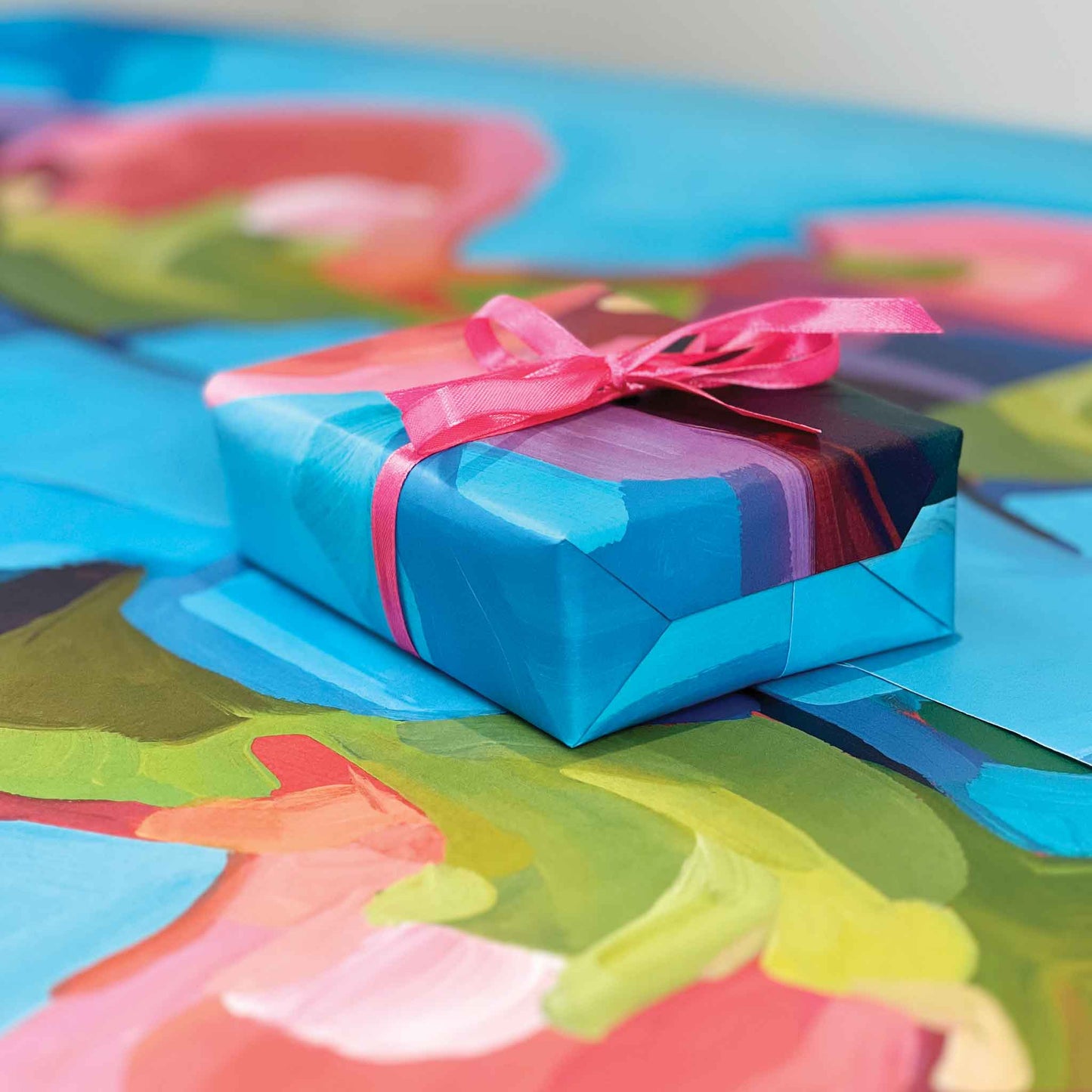 blue abstract gift wrap