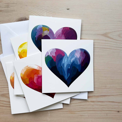 colourful hearts valentines cards galentines