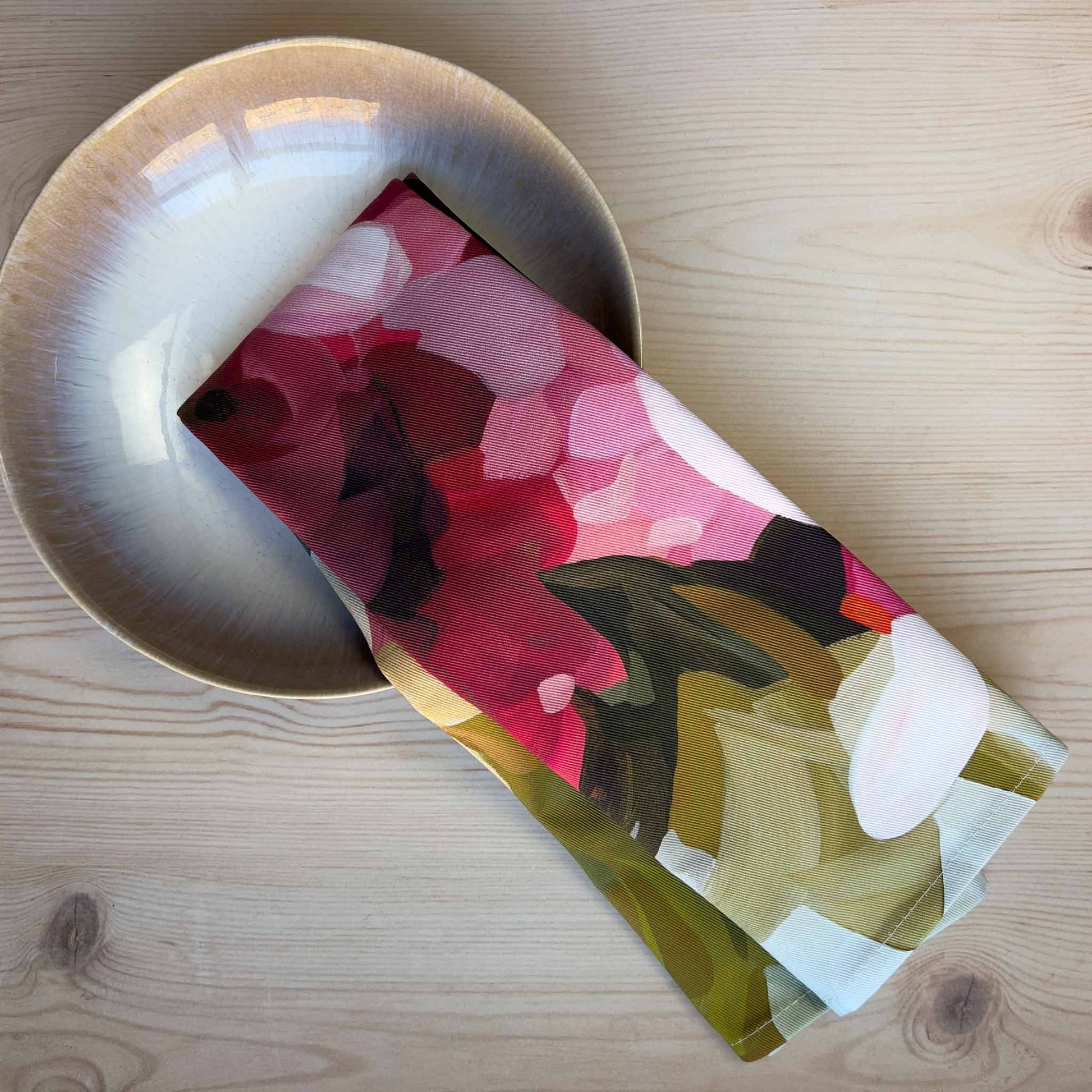 UK tea towels with pink floral design