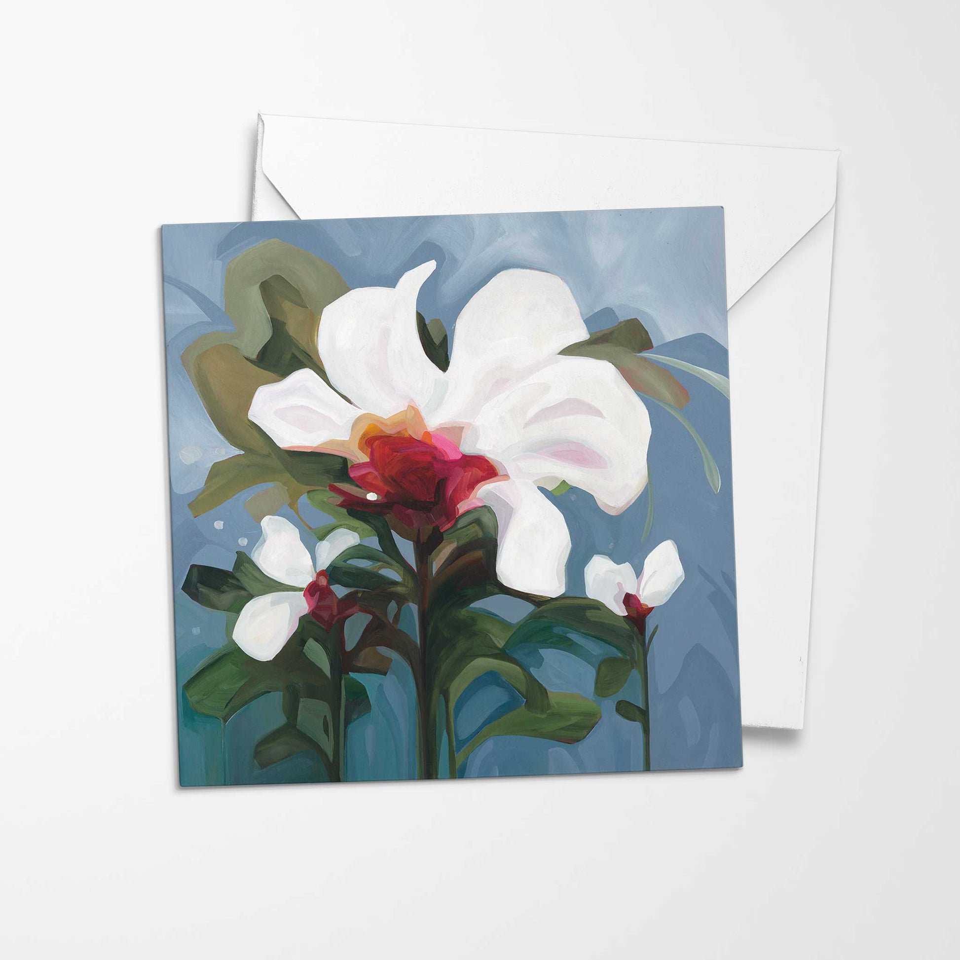 blank floral art card from Uk wholesale cards by Canadian artist Susannah Bleasby