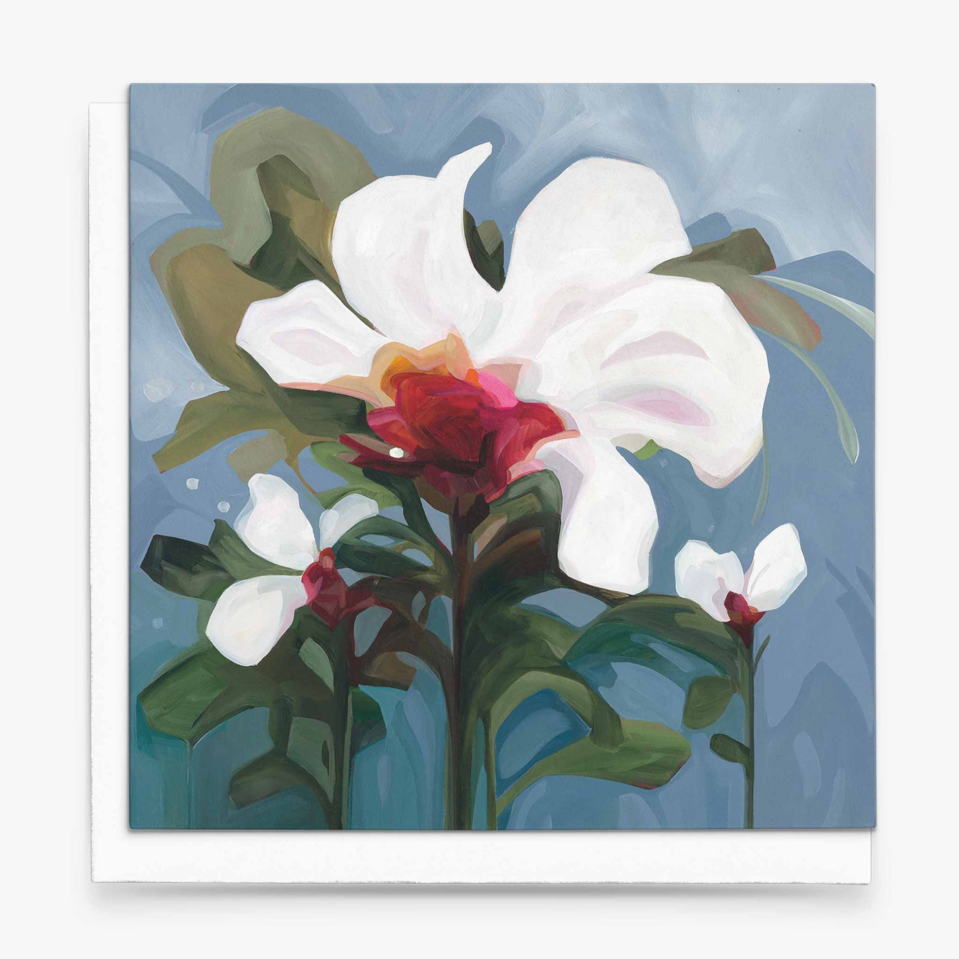 white wildflowers art card from UK wholesale art cards by Canadian artist Susannah Bleasby