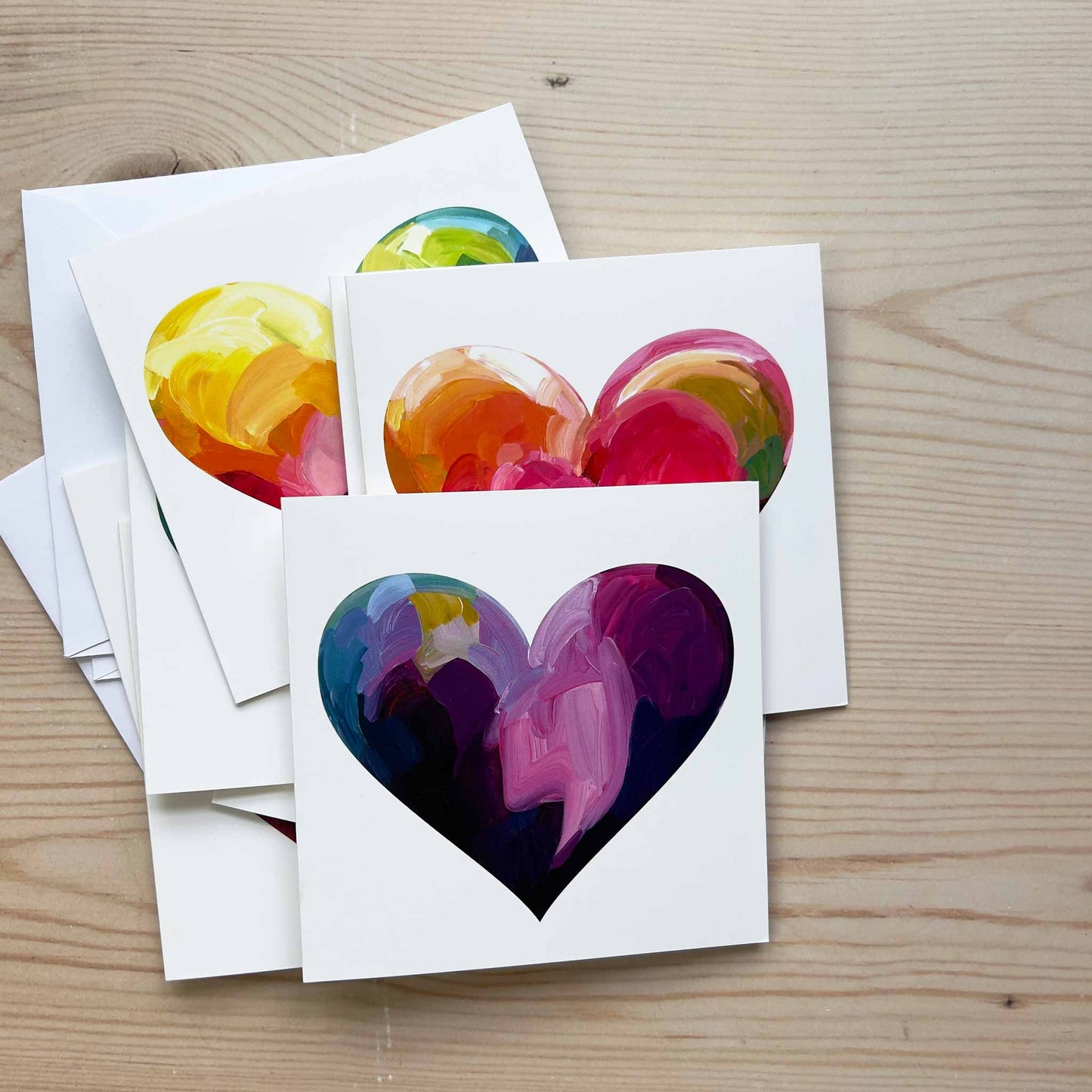 colourful valentines heart cards 