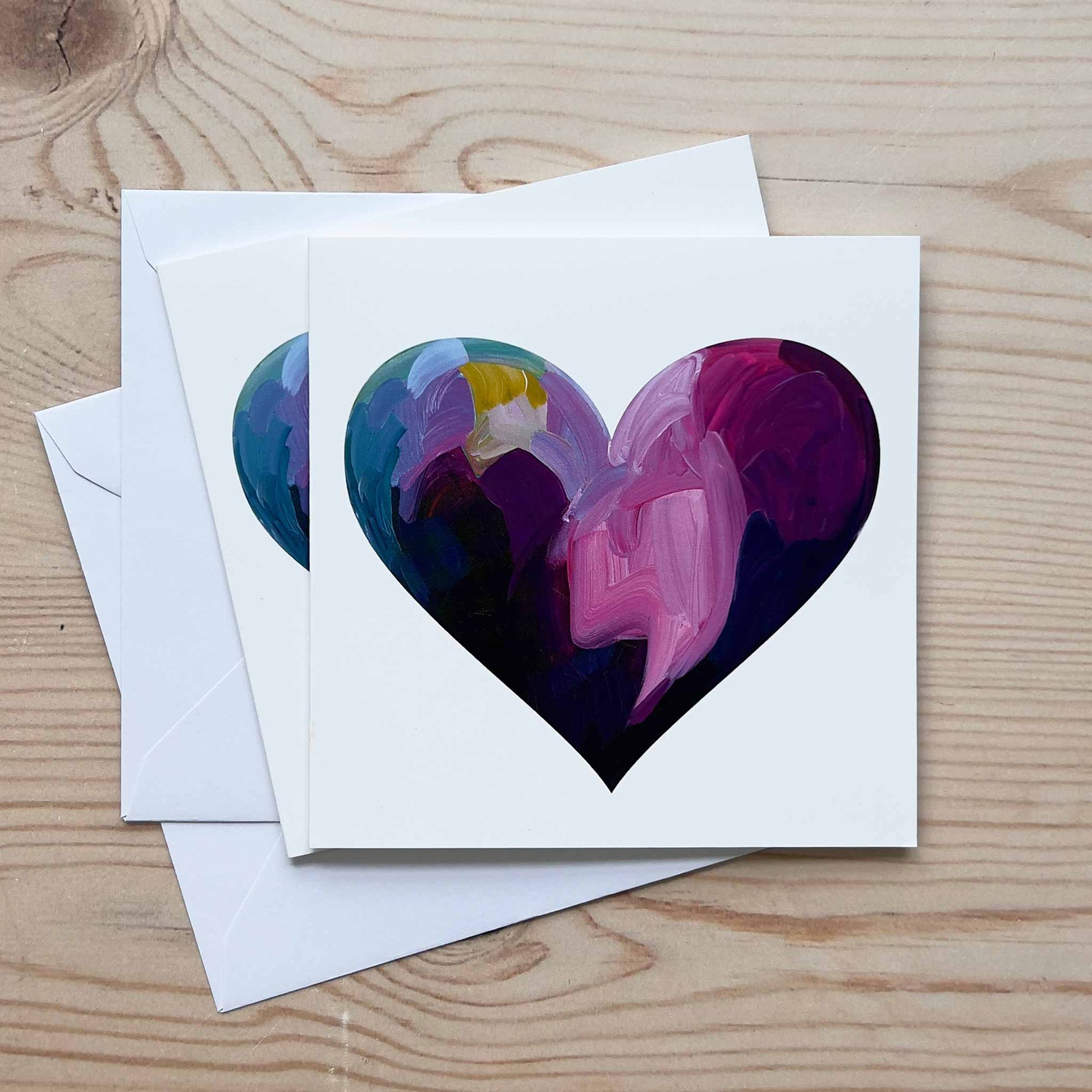 flirty valentines card purple hearts