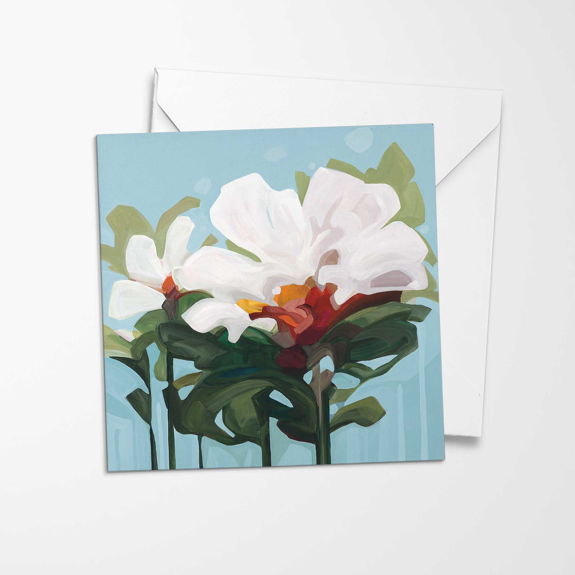 blank art card with white envelope from floral art card collection by Canadinan artist Susannah Bleasby
