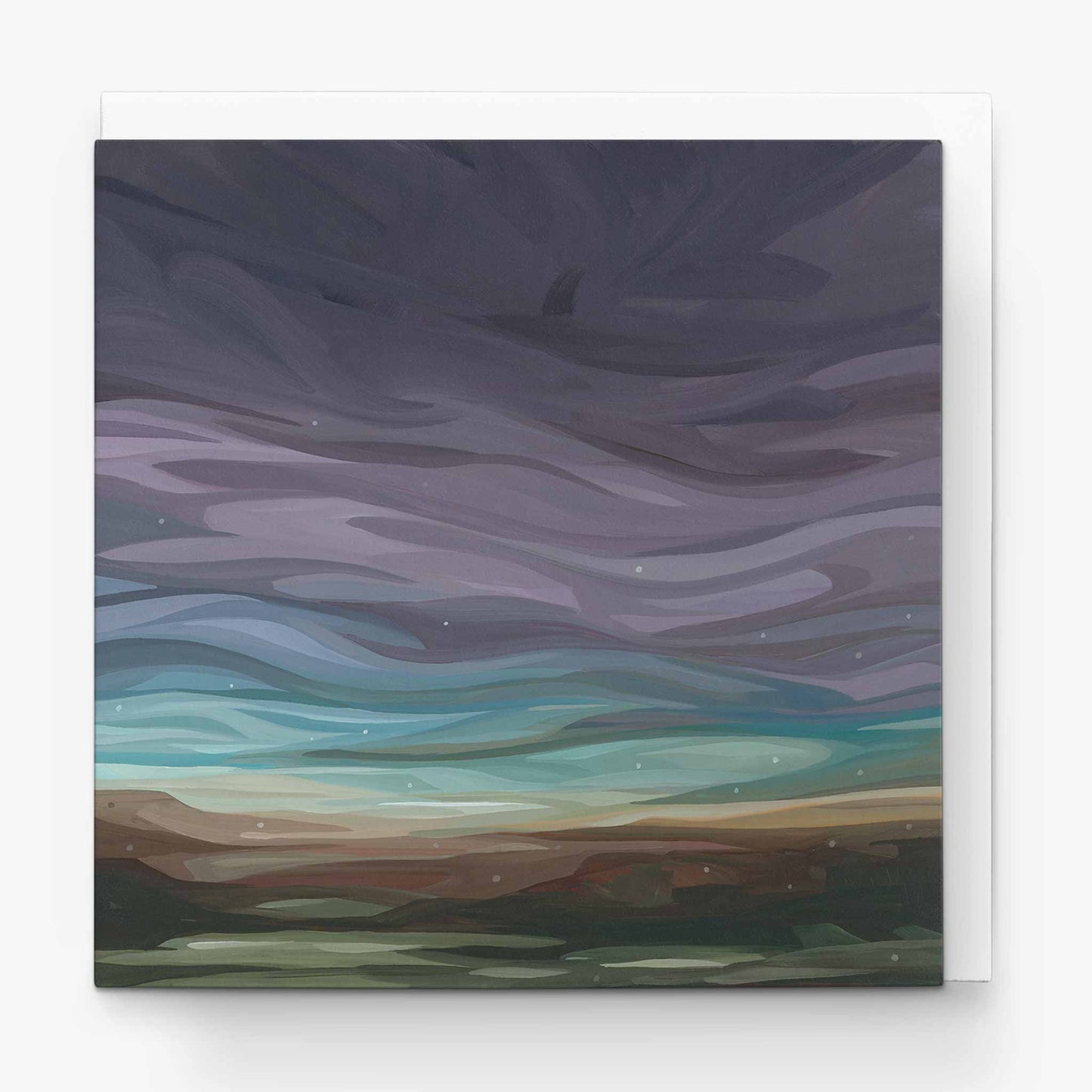 purple nocturnal sky painting art card