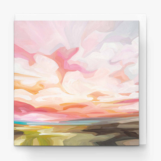 peachy dawn sunrise sky art card