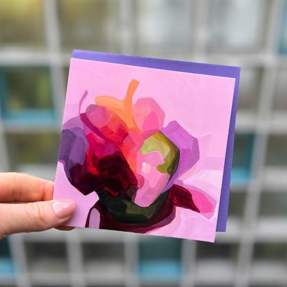 square pink abstract art card uk pink butterfly