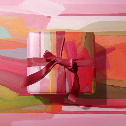 pink art gift wrap peppermint