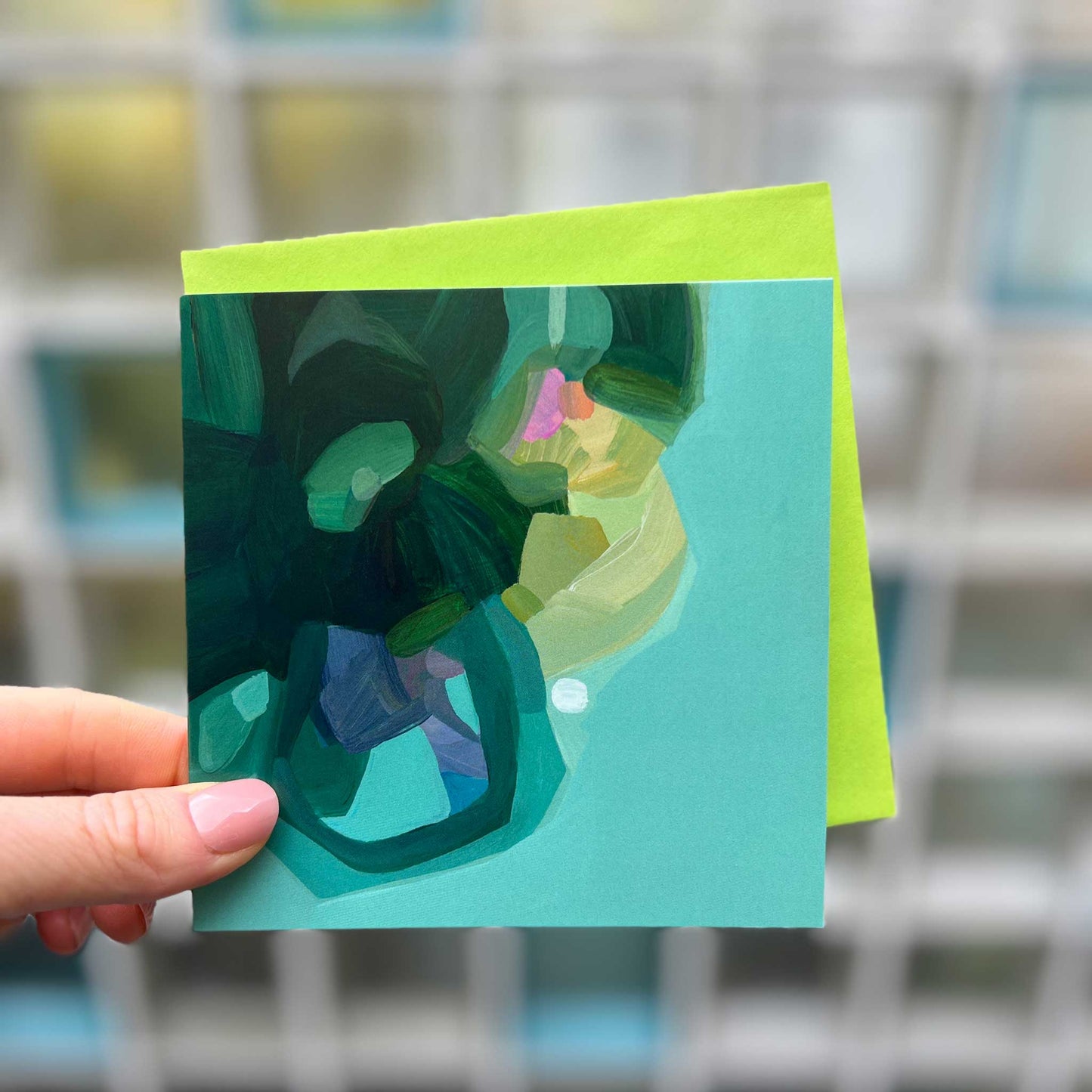 square green abstract card uk garnish