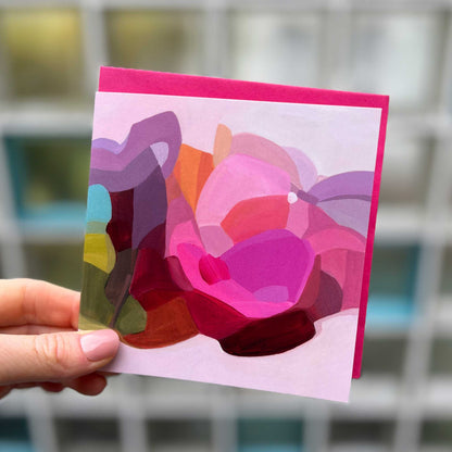 square pink abstract art card uk coolio
