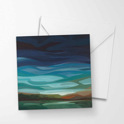 summer night sky art card