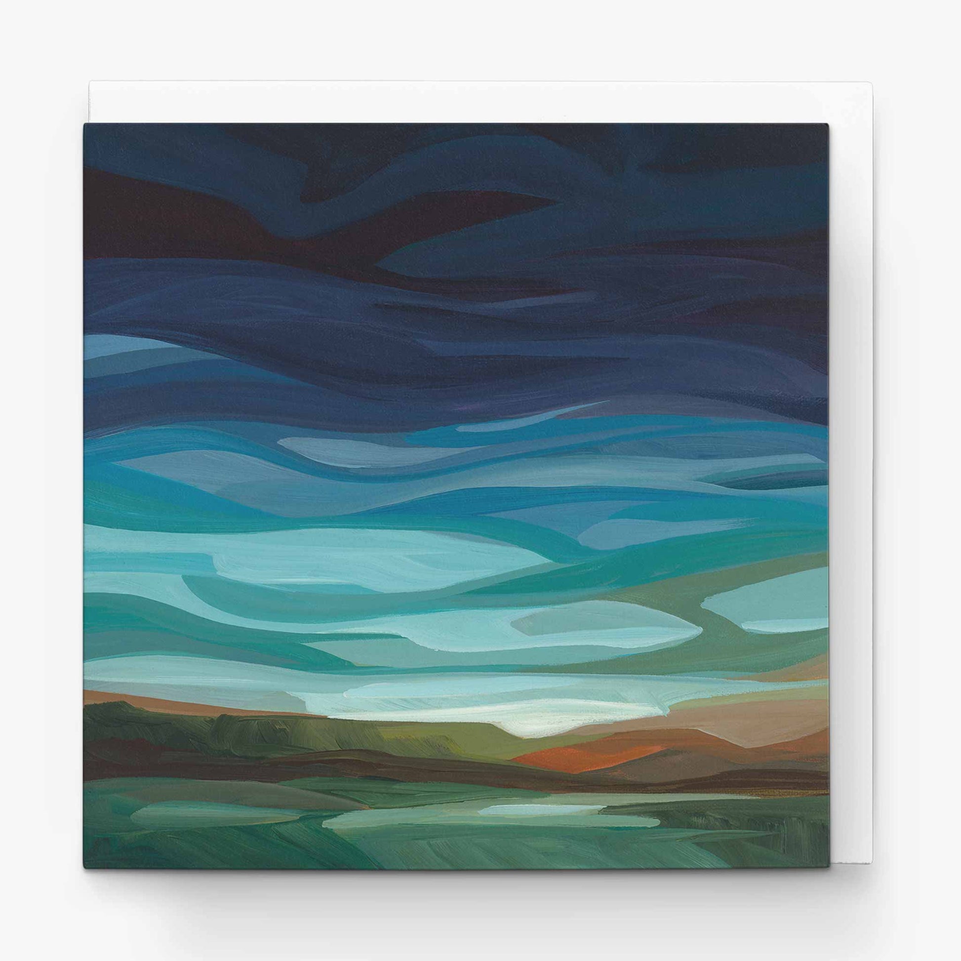 summer night sky painting art greeting card