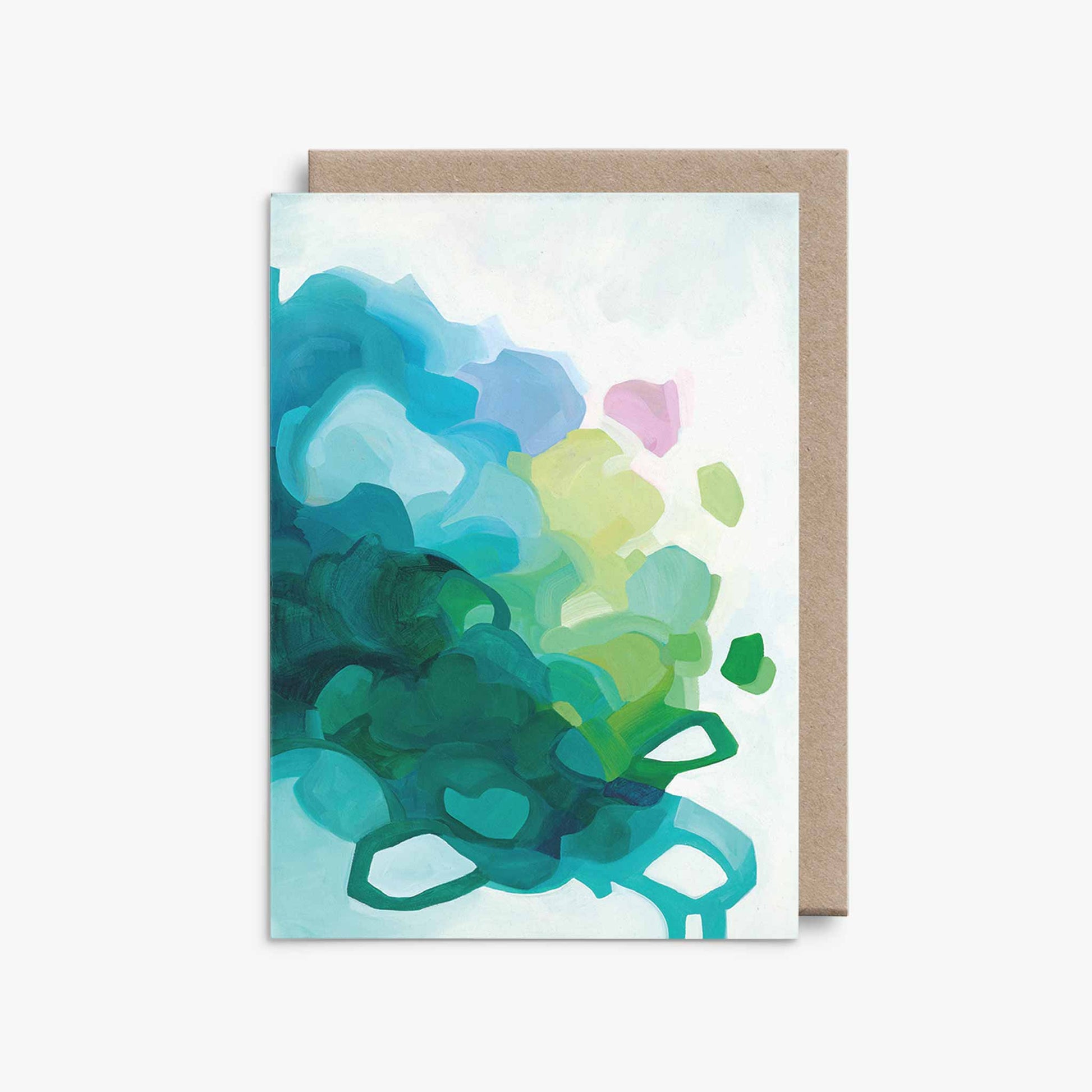 turquoise abdstract A6 art card