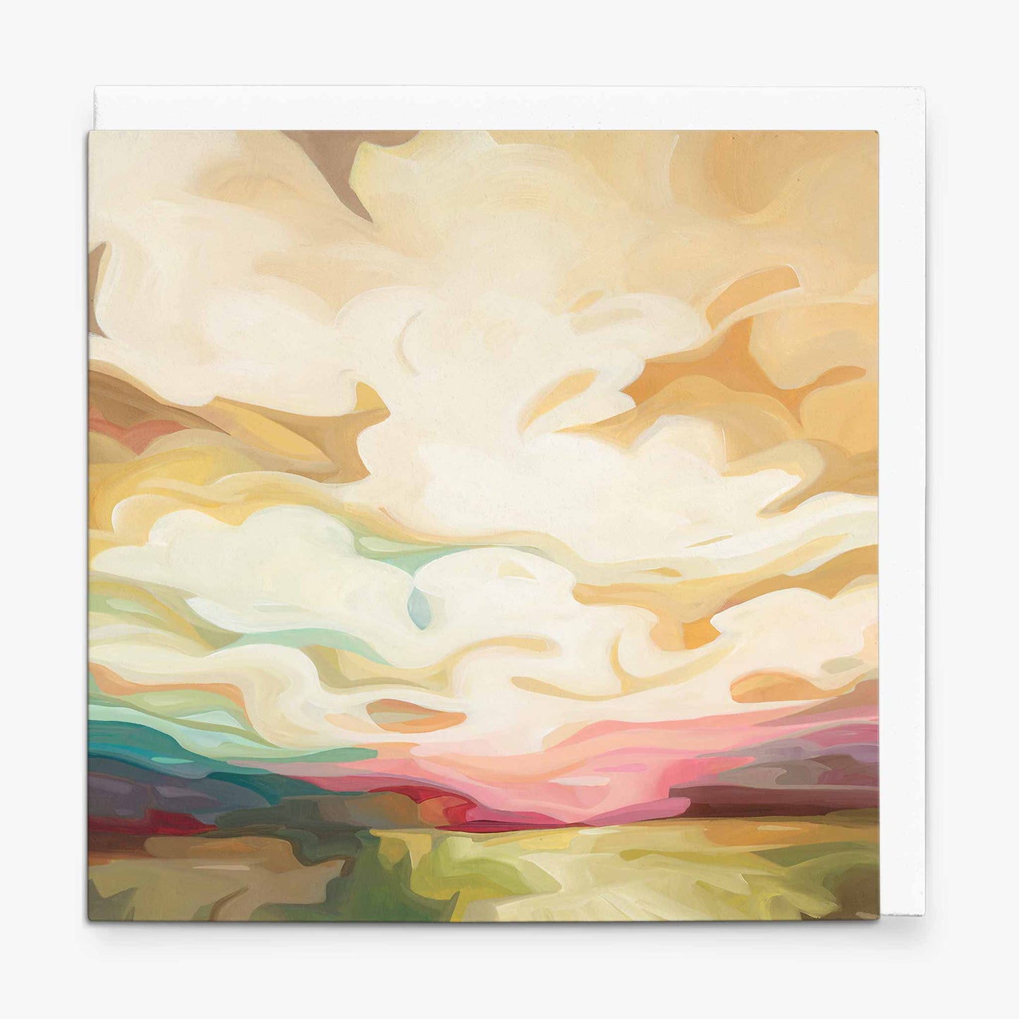 golden sky painting art greeting card