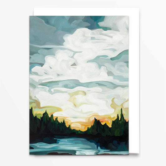 late summer sunset painting art card