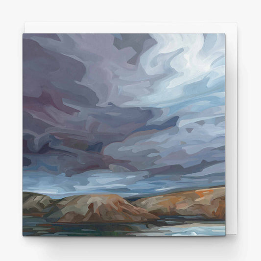 moody coastal cliffs blank greeting card