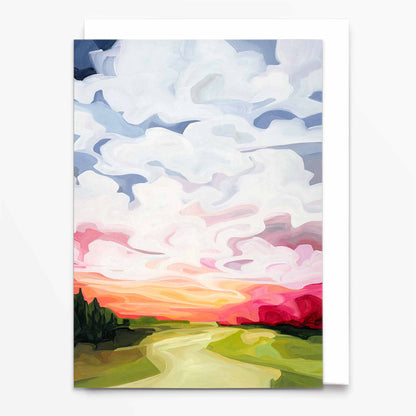 vibrant dawn sunrise art card
